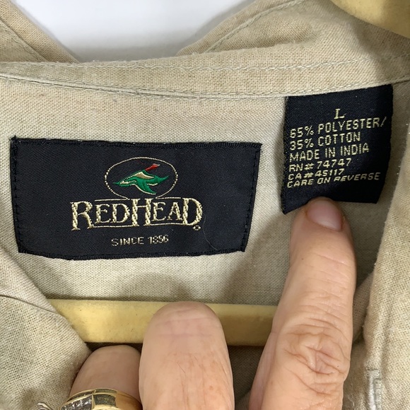 RedHead soft green short sleeved button shirt L - Picture 4 of 6